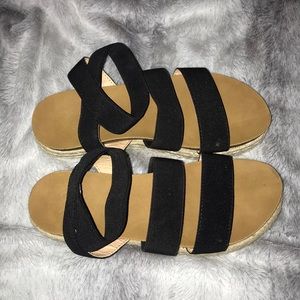 black platform sandals